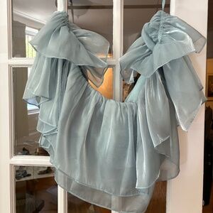 Mable off shoulder blue top